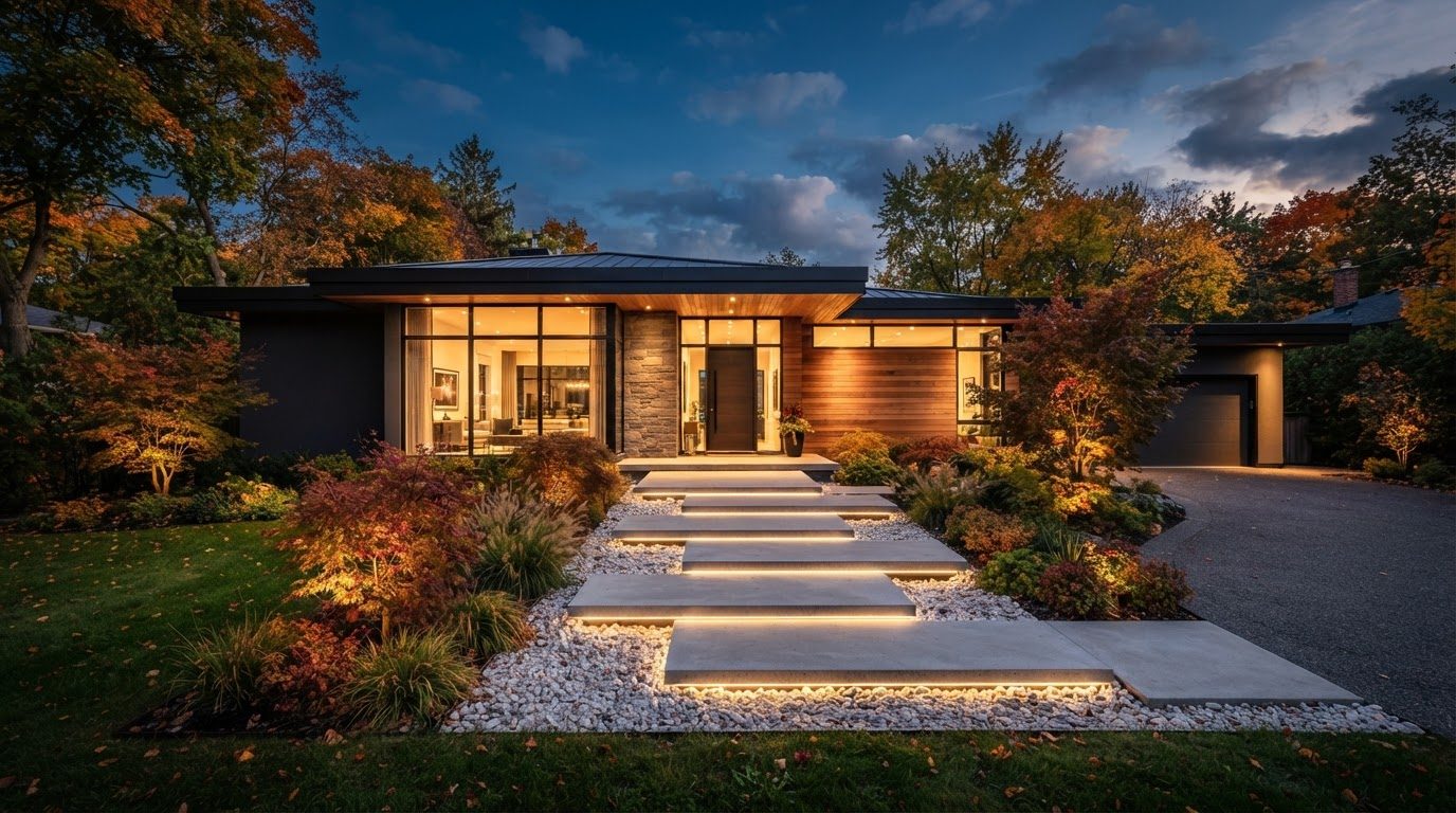 Futuristic Front Yard Concept 21 Front Yard futuristic concept visualisation modern home. Images and Photos created by www.house-and-garden-designs.com