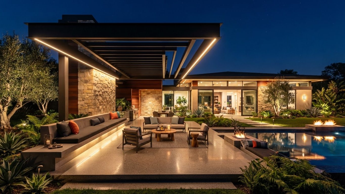 Pergola & Patio Concept 17 Pergolas & Patios futuristic concept visualisation modern. Images and Photos created by www.house-and-garden-designs.com