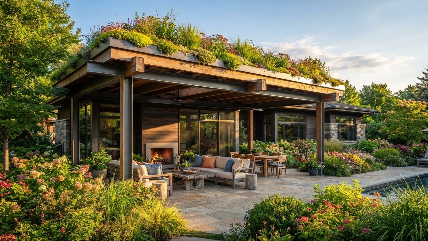 Pergola & Patio Concept 31 Pergolas & Patios futuristic concept visualisation modern. Images and Photos created by www.house-and-garden-designs.com