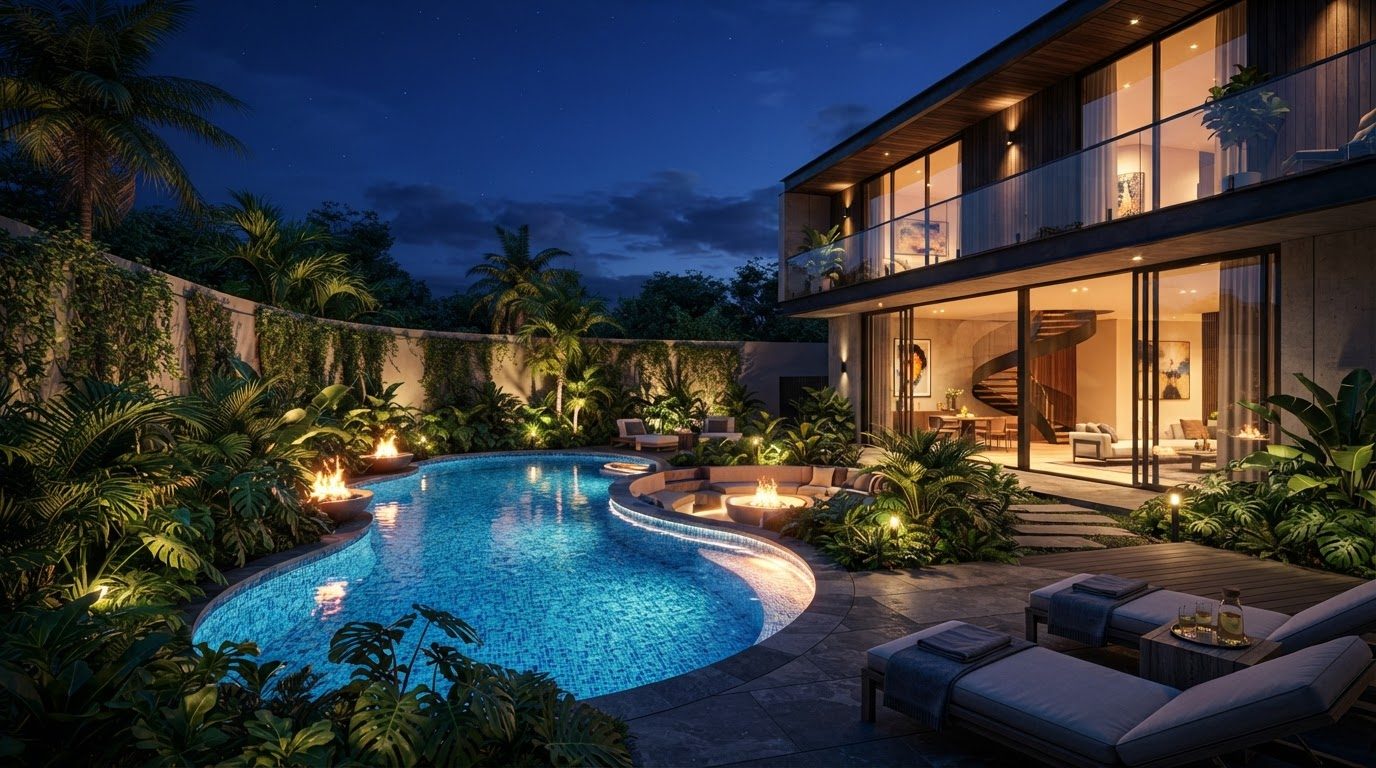 Futuristic Backyard Concept 03 Back Yard futuristic concept visualisation modern home and. Images and Photos created by www.house-and-garden-designs.com