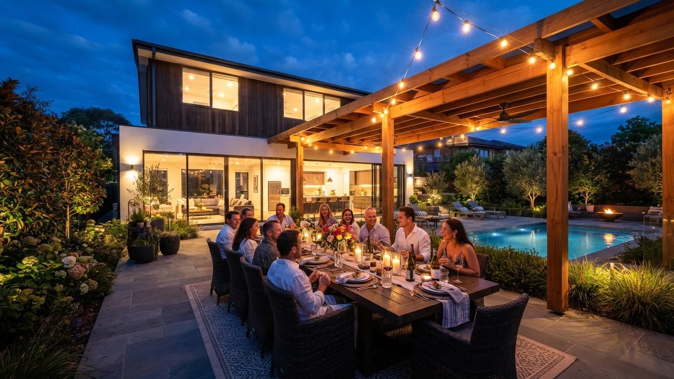 Pergola & Patio Concept 08 Pergolas & Patios futuristic concept visualisation modern. Images and Photos created by www.house-and-garden-designs.com