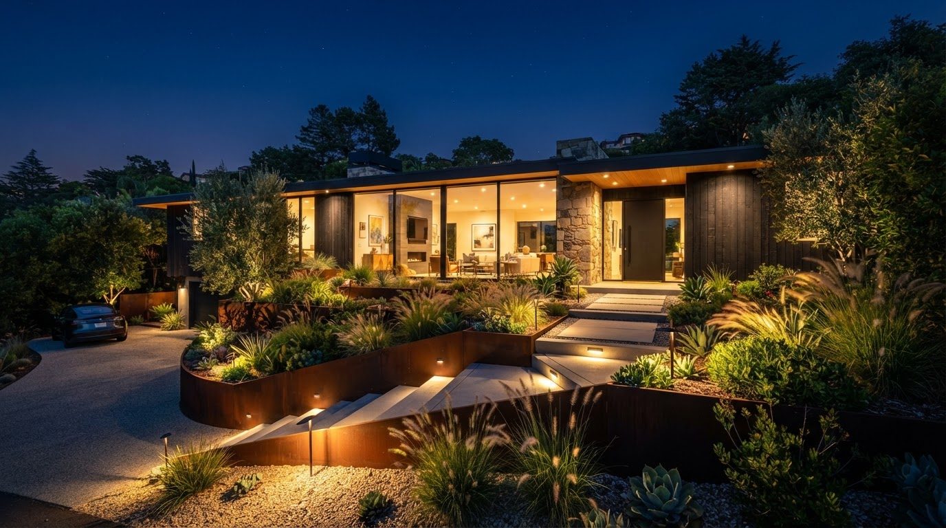 Futuristic Front Yard Concept 12 Front Yard futuristic concept visualisation modern home. Images and Photos created by www.house-and-garden-designs.com