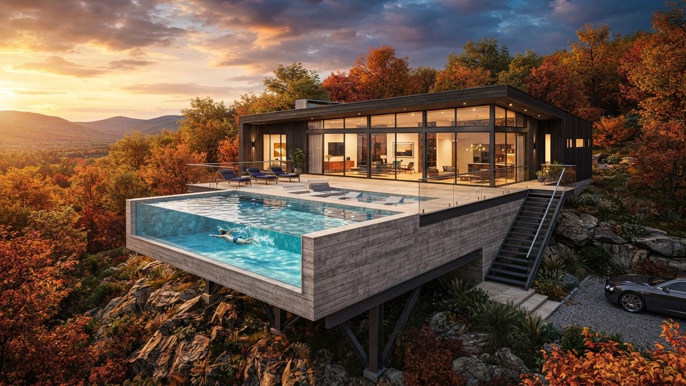 Modern Swimming Pool Concept 35 Swimming Pools futuristic concept visualisation modern home. Images and Photos created by www.house-and-garden-designs.com