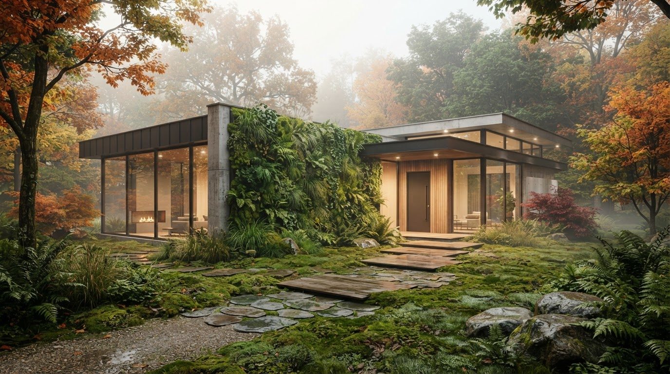 Futuristic Front Yard Concept 26 Front Yard futuristic concept visualisation modern home. Images and Photos created by www.house-and-garden-designs.com