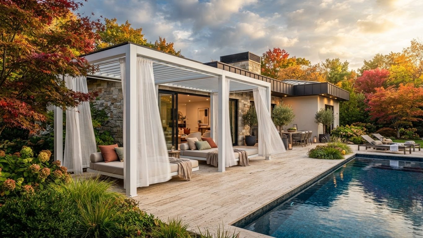 Pergola & Patio Concept 24 Pergolas & Patios futuristic concept visualisation modern. Images and Photos created by www.house-and-garden-designs.com