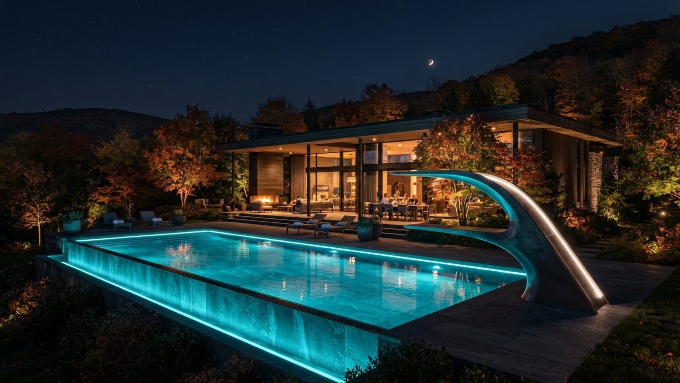 Modern Swimming Pool Concept 39 Swimming Pools futuristic concept visualisation modern home. Images and Photos created by www.house-and-garden-designs.com