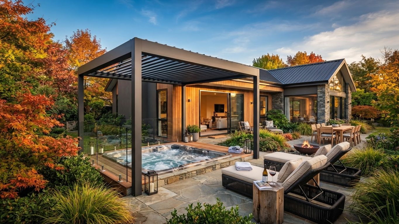 Pergola & Patio Concept 29 Pergolas & Patios futuristic concept visualisation modern. Images and Photos created by www.house-and-garden-designs.com