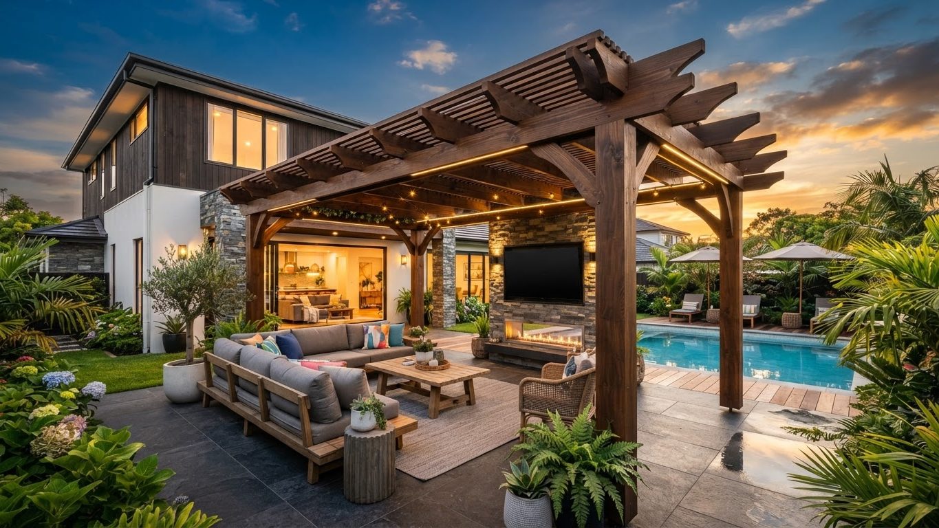 Pergola & Patio Concept 19 Pergolas & Patios futuristic concept visualisation modern. Images and Photos created by www.house-and-garden-designs.com