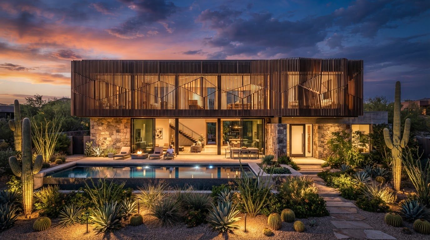 Futuristic Front Yard Concept 18 Front Yard futuristic concept visualisation modern home. Images and Photos created by www.house-and-garden-designs.com