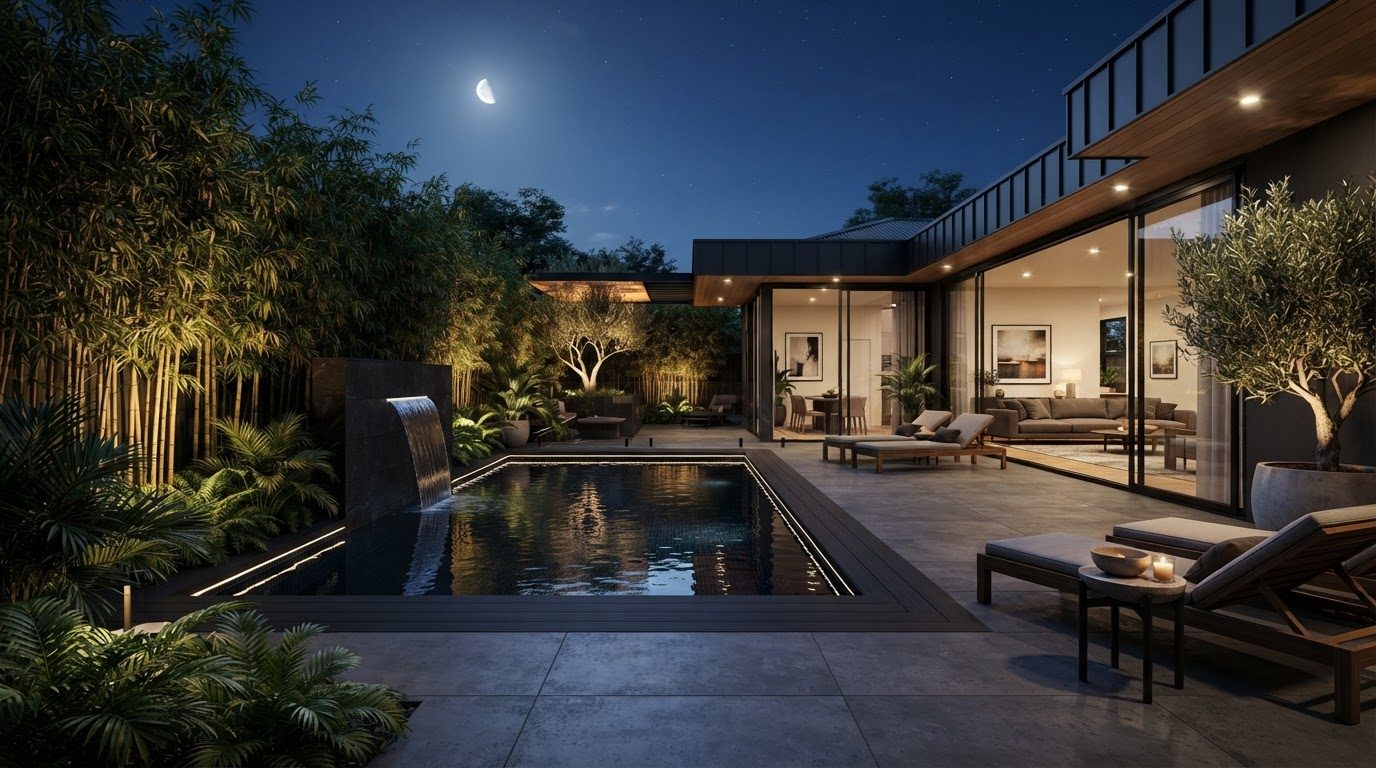Futuristic Backyard Concept 11 Back Yard futuristic concept visualisation modern home and. Images and Photos created by www.house-and-garden-designs.com