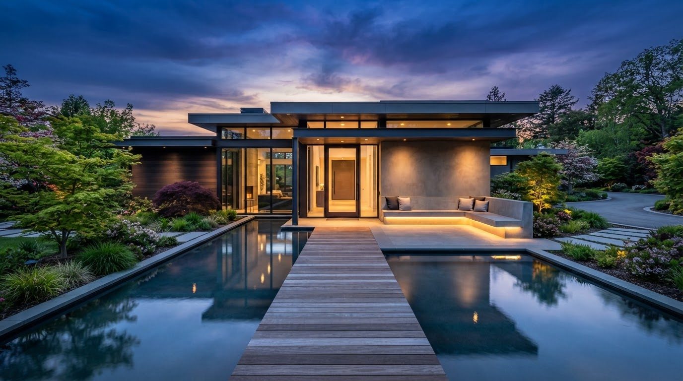 Futuristic Front Yard Concept 31 Front Yard futuristic concept visualisation modern home. Images and Photos created by www.house-and-garden-designs.com