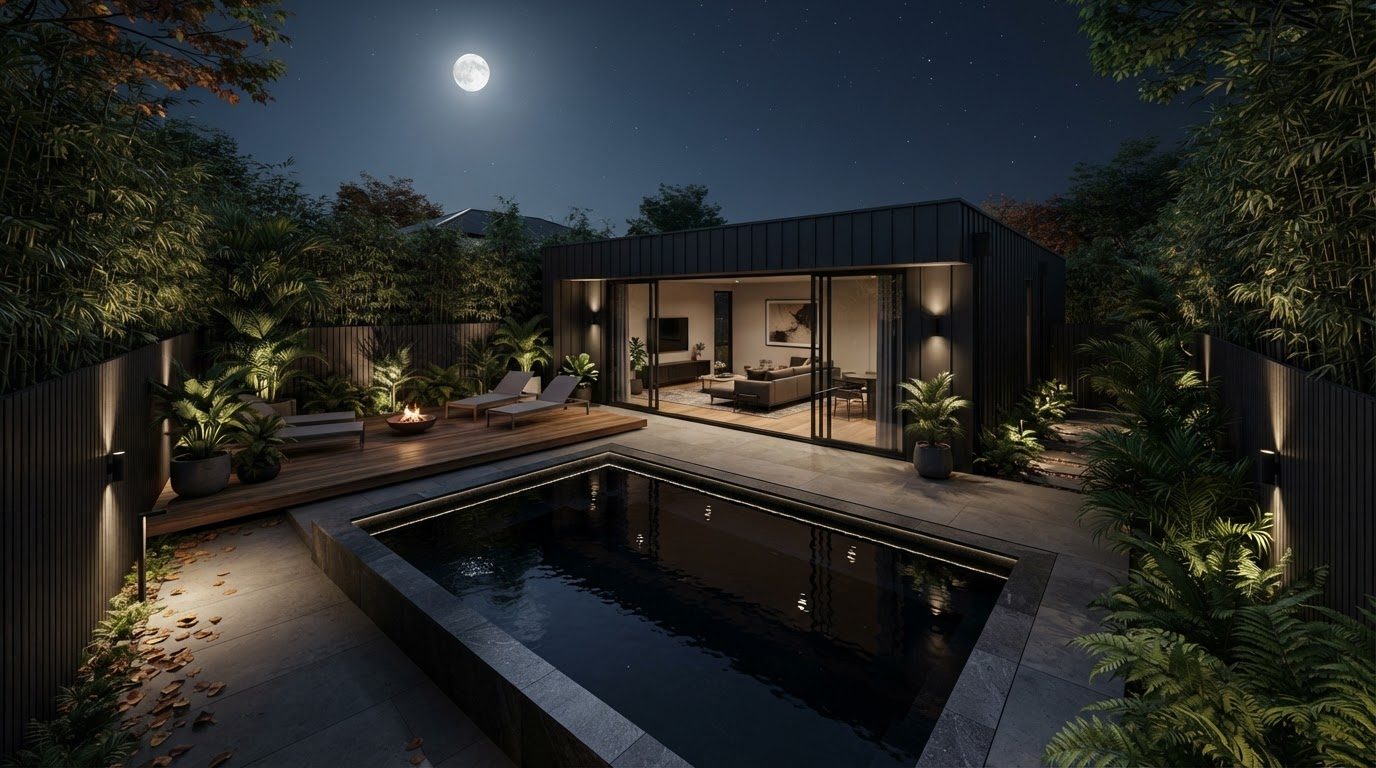 Futuristic Backyard Concept 31 Back Yard futuristic concept visualisation modern home and. Images and Photos created by www.house-and-garden-designs.com