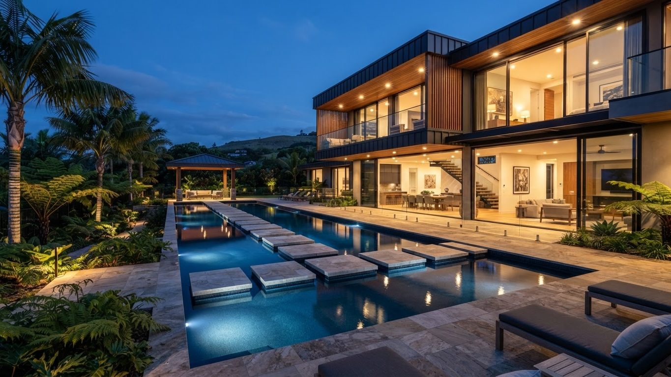 Modern Swimming Pool Concept 04 Swimming Pools futuristic concept visualisation modern home. Images and Photos created by www.house-and-garden-designs.com