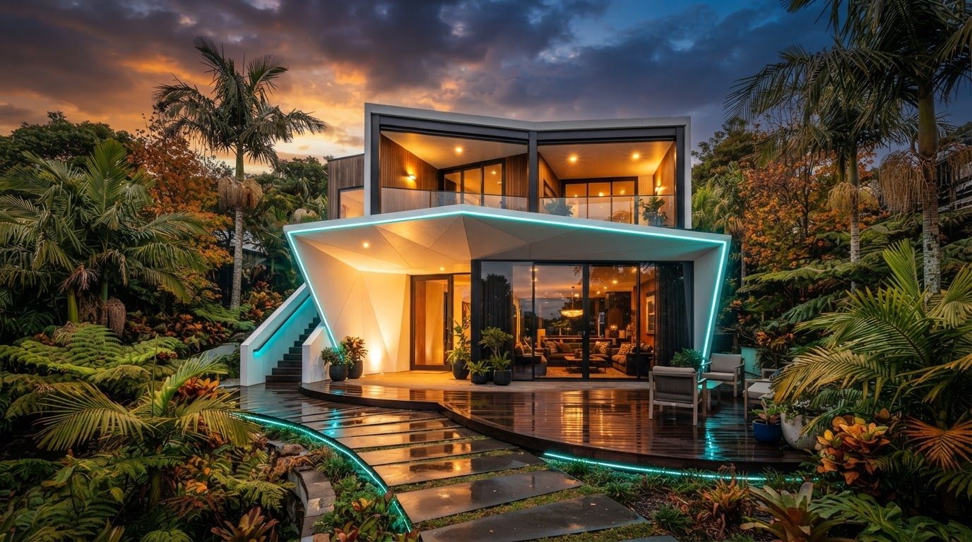 Futuristic Front Yard Concept 33 Front Yard futuristic concept visualisation modern home. Images and Photos created by www.house-and-garden-designs.com
