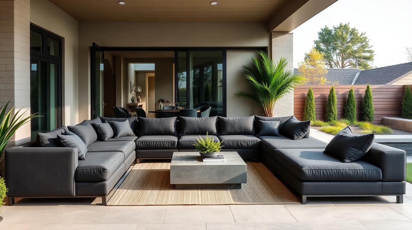 Modular L-Shape Corner Lounge outdoor furniture Formal lounge seating The single most used piece in most new builds. A modular. Images and Photos created by www.house-and-garden-designs.com