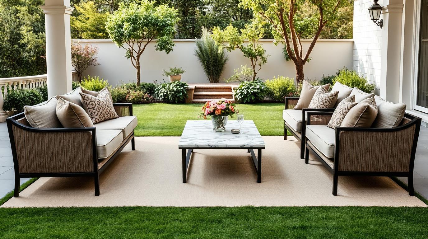 Formal Facing Lounge Suite outdoor furniture Formal lounge seating Two sofas facing each other with armchairs on the ends. The. Images and Photos created by www.house-and-garden-designs.com