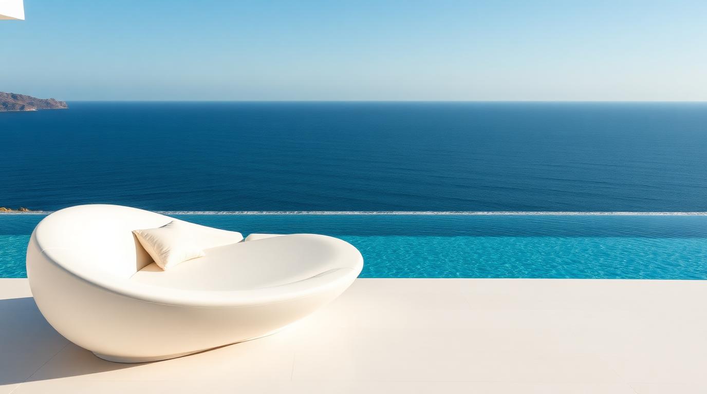 Sculptural Curved Sunbed outdoor furniture Pool & sun lounging Part furniture, part sculpture. One curved sunbed sets the mood of. Images and Photos created by www.house-and-garden-designs.com