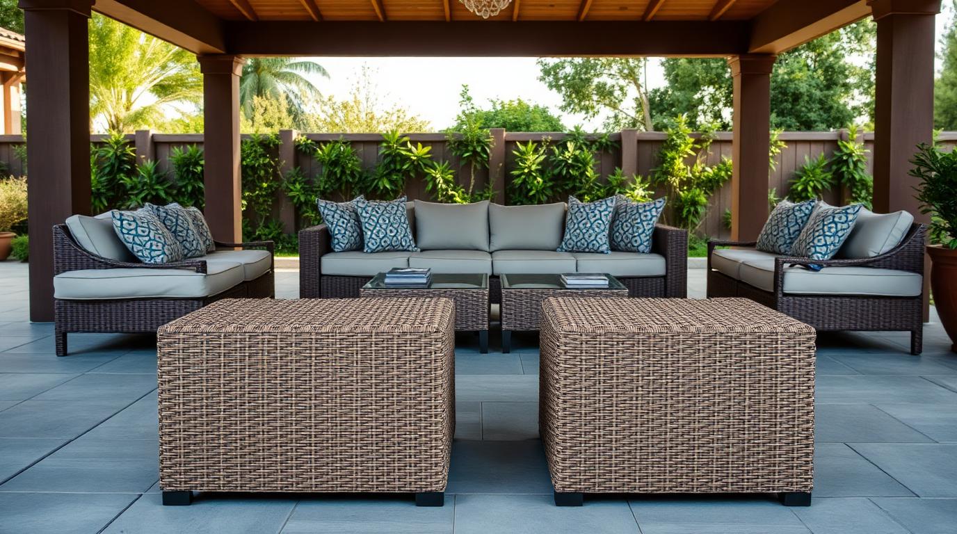 Ottomans & Woven Footstools outdoor furniture Casual & relaxed seating The quiet problem solver. An ottoman is a footrest, an. Images and Photos created by www.house-and-garden-designs.com