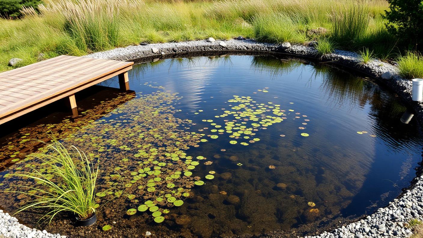 Natural Swimming Pond swimming pool design Natural & lagoon A chemical free swimming pond uses a planted regeneration zone to. Images and Photos created by www.house-and-garden-designs.com