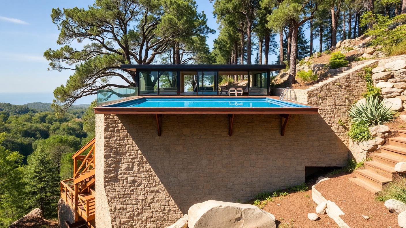 Glass Wall Viewing Pool swimming pool design Architectural An acrylic or structural glass panel in the pool wall lets light. Images and Photos created by www.house-and-garden-designs.com
